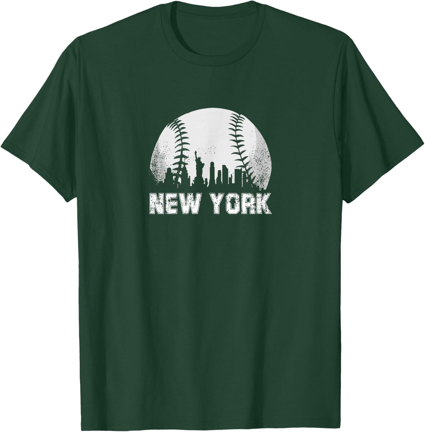 New York City Skyline Baseball Lover T-Shirt - T-Shirt | Forest