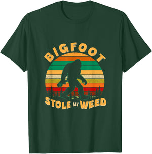 Vintage Bigfoot Stole My Weed Funny 420 Marijuana Men T-Shirt - T-Shirt | Forest