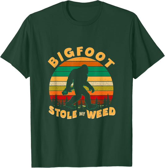 Vintage Bigfoot Stole My Weed Funny 420 Marijuana Men T-Shirt - T-Shirt | Forest