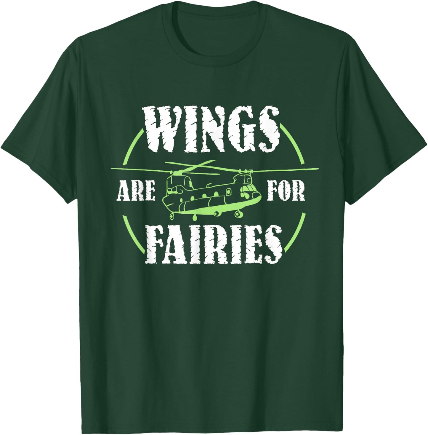 Chinook Pilot Helicopter Retro Fairies Military Gift T-Shirt - T-Shirt | Forest
