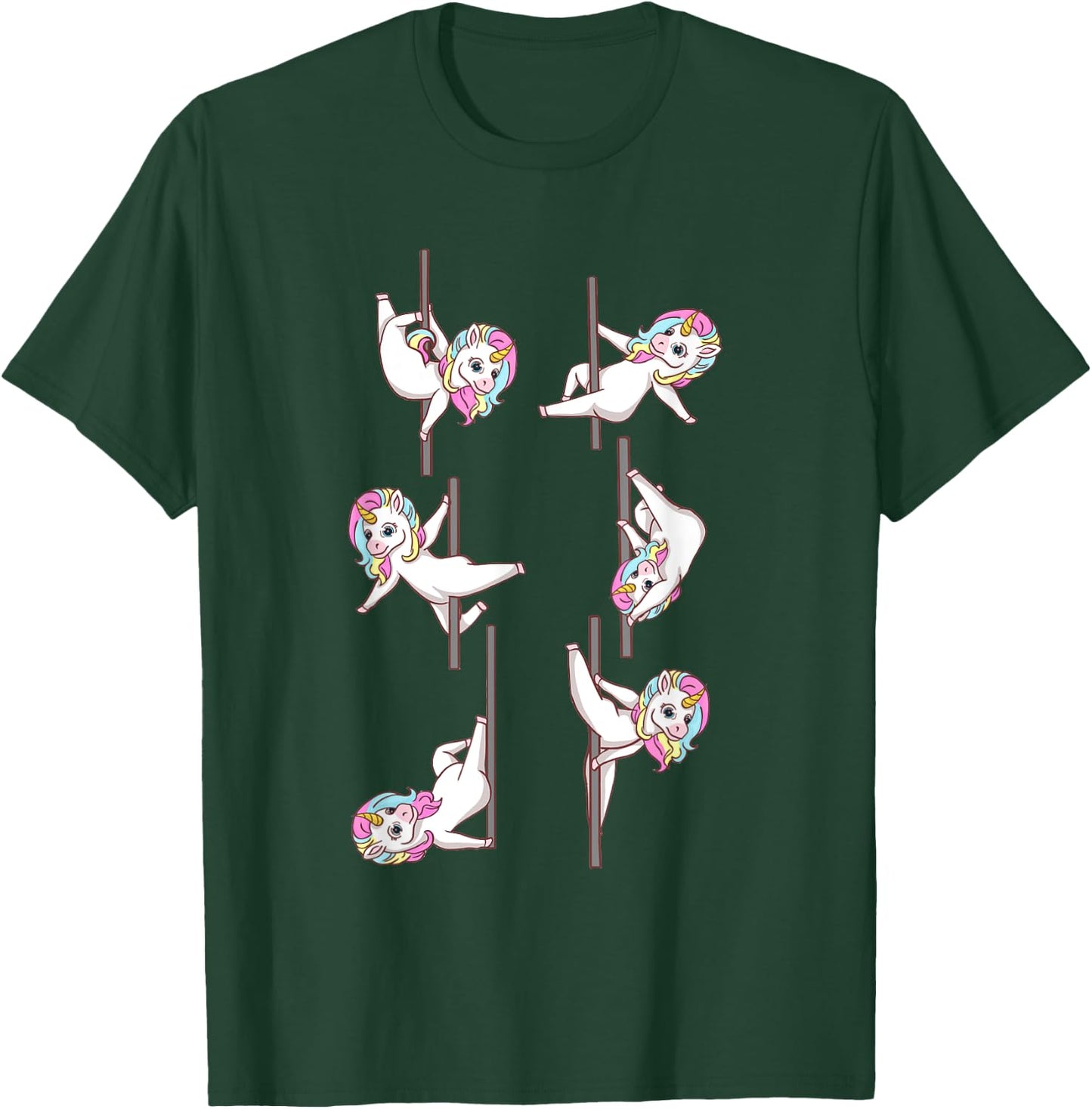 Cute Unicorns Pole Dancing Funny Pole Dance Lover T-Shirt - T-Shirt | Forest