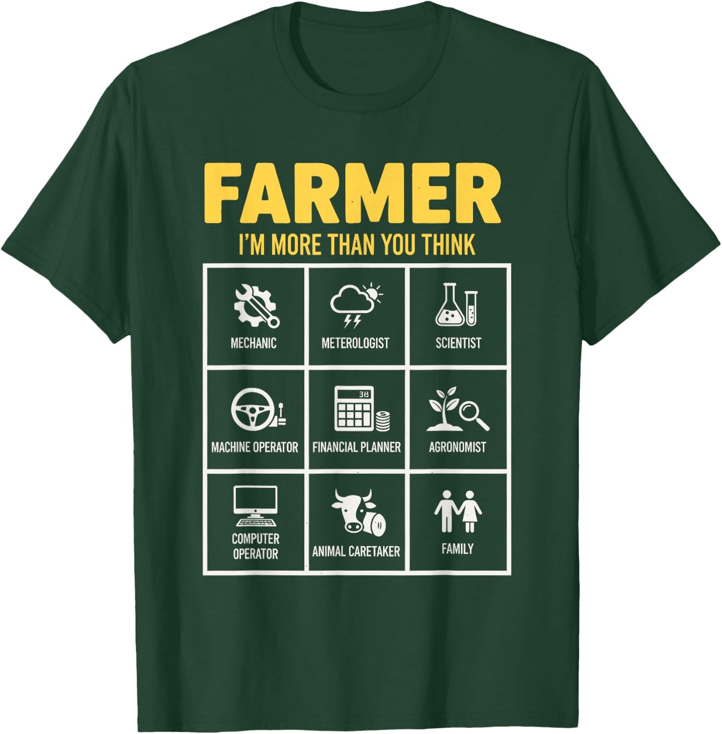Farmer I'm More Than You Think Farm Farming T-Shirt - T-Shirt | Forest