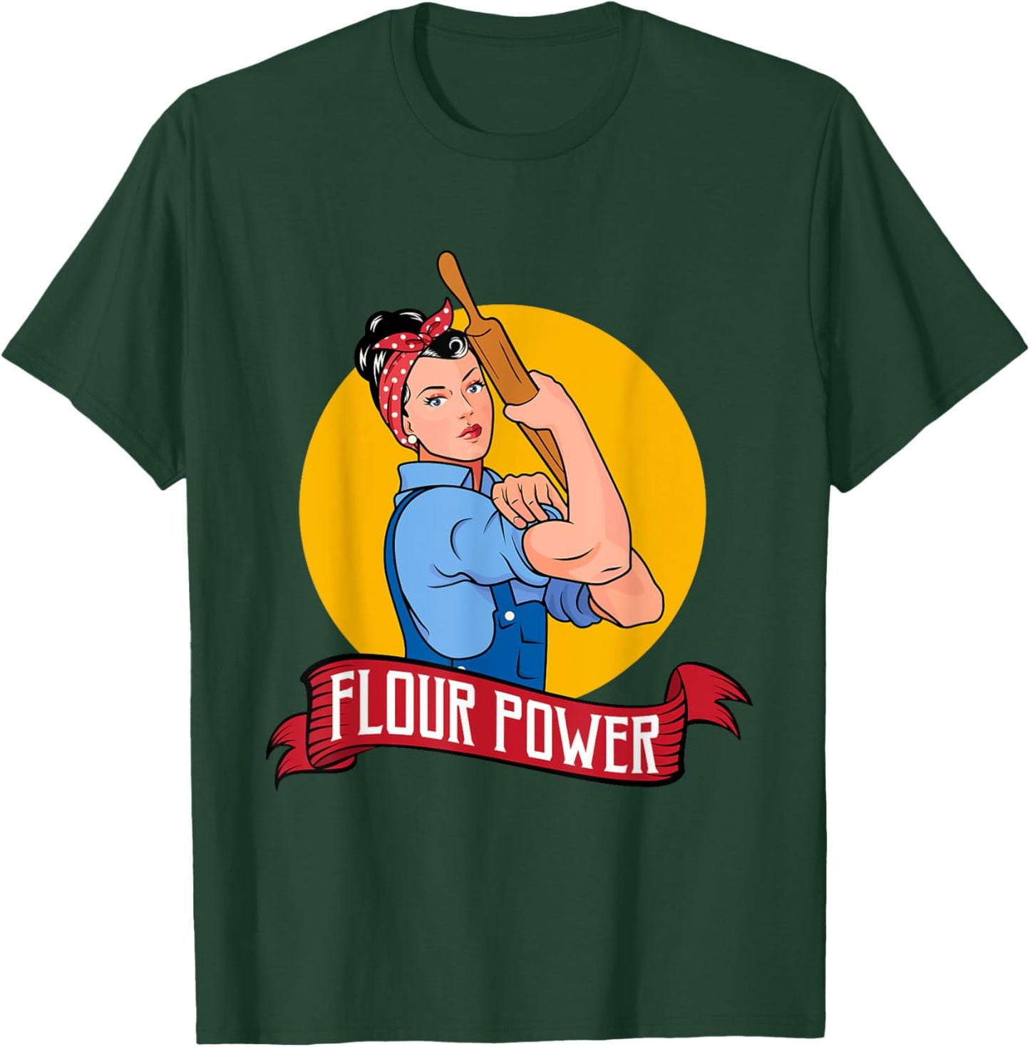 Flour Power - Funny Baking & Pastry Baker - Baking Gift Small T-Shirt - T-Shirt | Forest