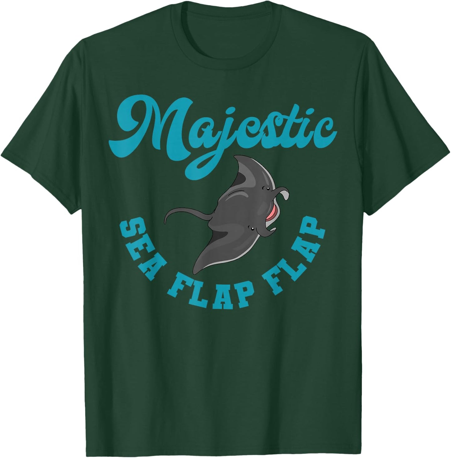 Manta Ray Stingray Fish Mantas Majestic Sea Flap T-Shirt - T-Shirt | Forest