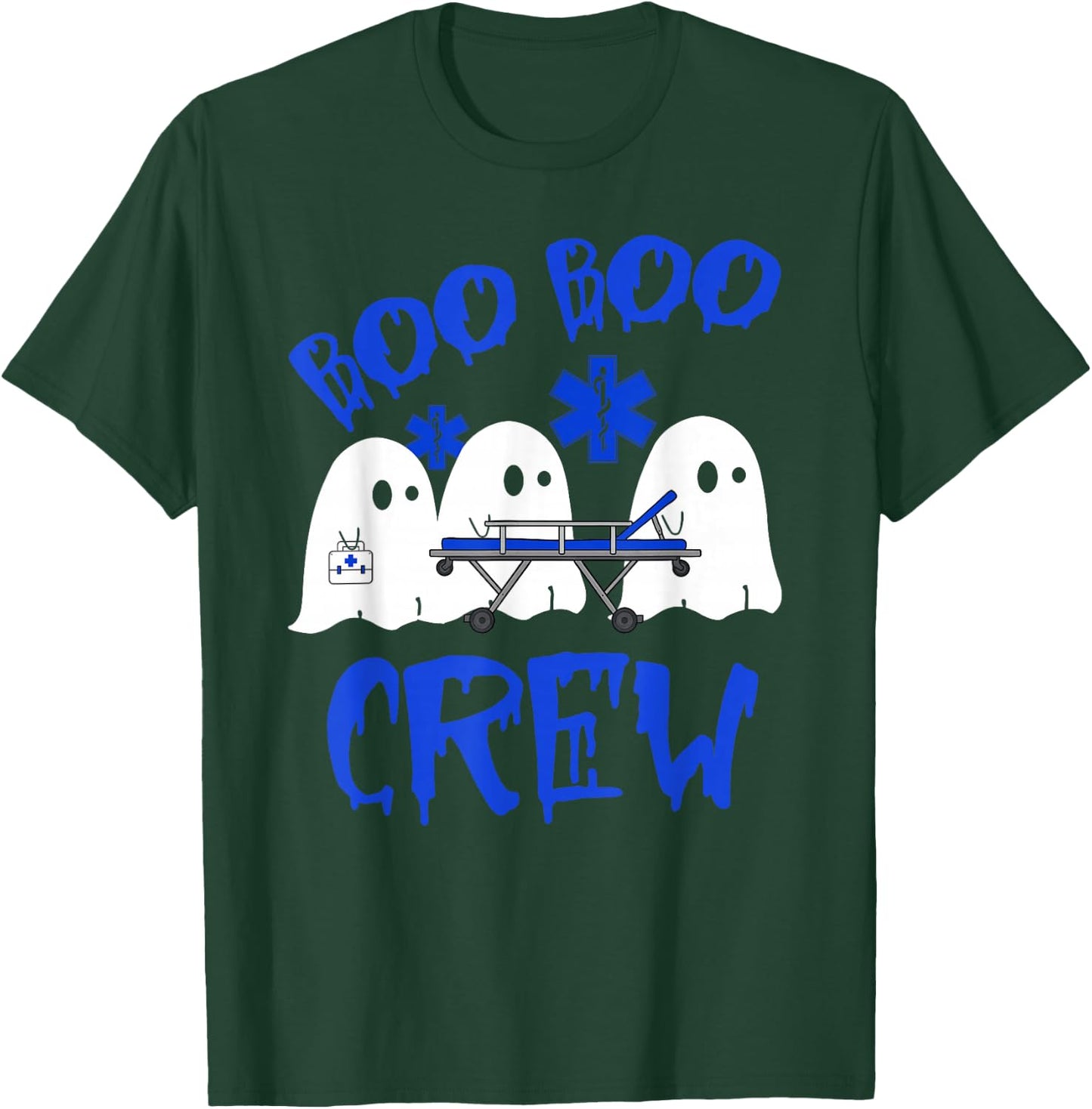 Boo Boo Crew Funny Ghost EMT EMS Paramedic Nurse Halloween T-Shirt - T-Shirt | Forest