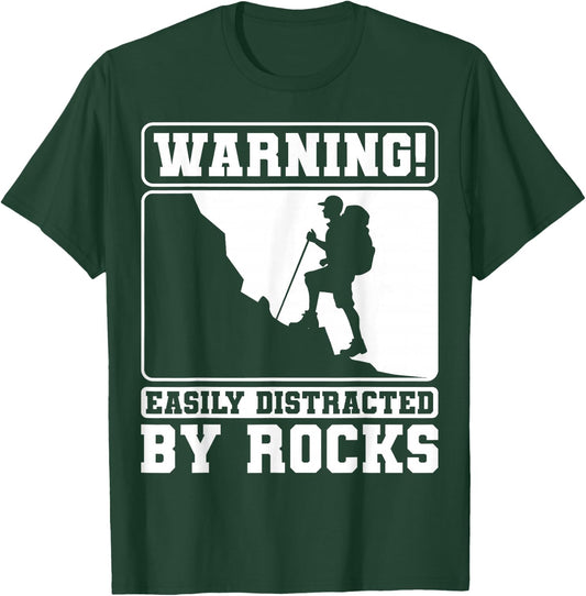 Easily Distracted By Rocks Earth Geology Scientist Geologist T-Shirt - T-Shirt | Forest