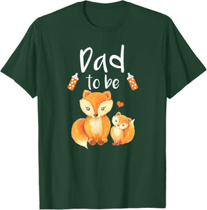 Dad To Be Fox Baby Shower Cute Forest Animal T-Shirt - T-Shirt | Forest