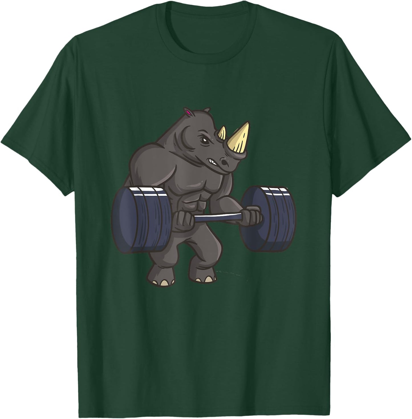 Rhinoceros Powerlifting Weightlifting Gym Rhino Lovers Gift T-Shirt - T-Shirt | Forest