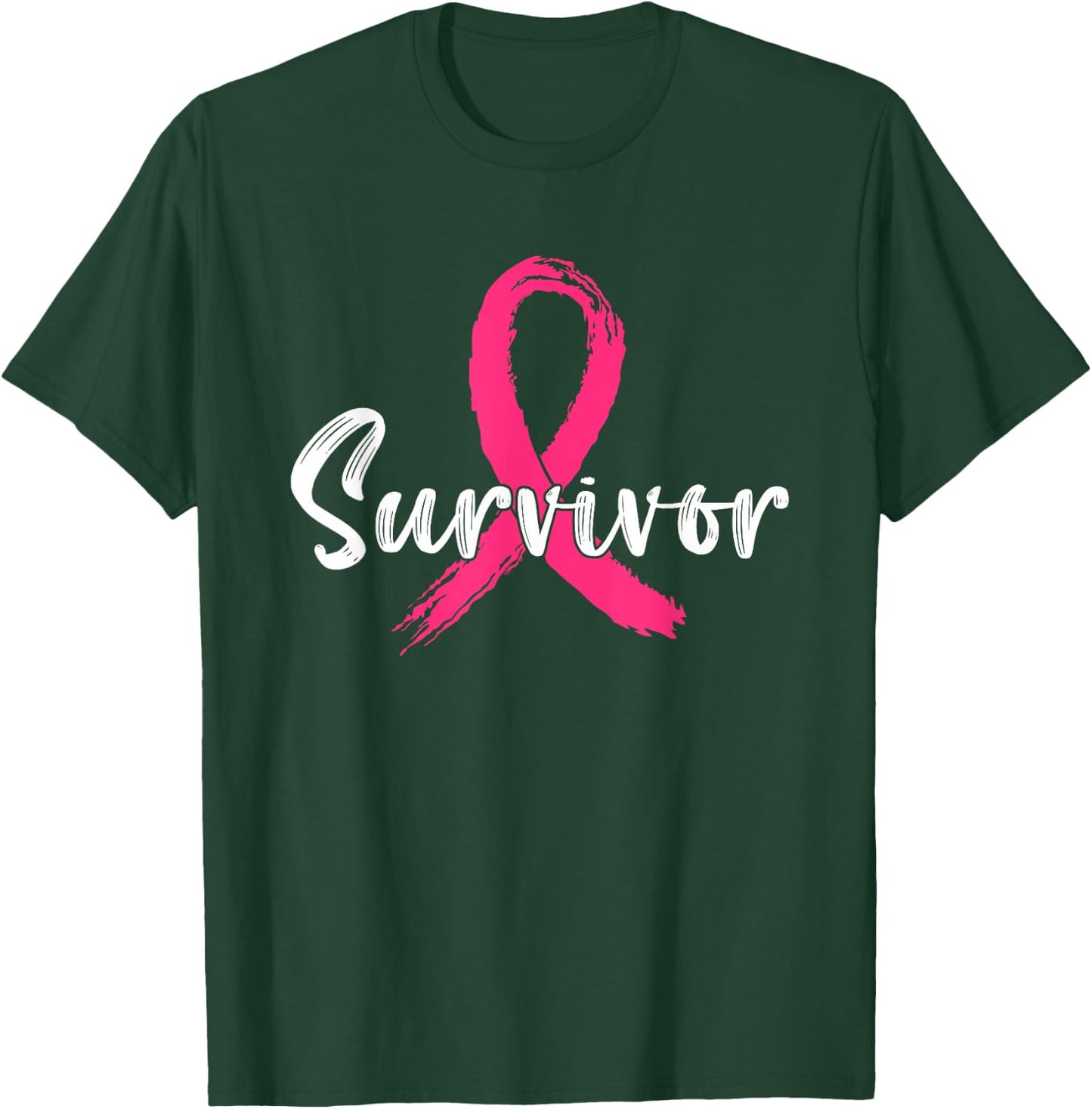 Breast Cancer Survivor Pink Ribbon Breast Cancer Awareness T-Shirt - T-Shirt | Forest