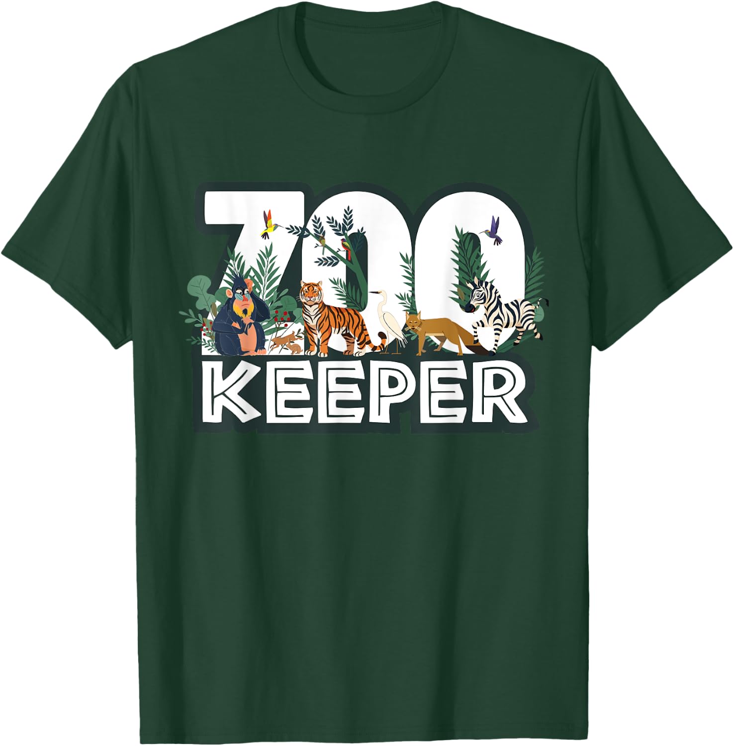 Zookeeper Wild woods jungle Tropical Forest Animals Theme T-Shirt - T-Shirt | Forest