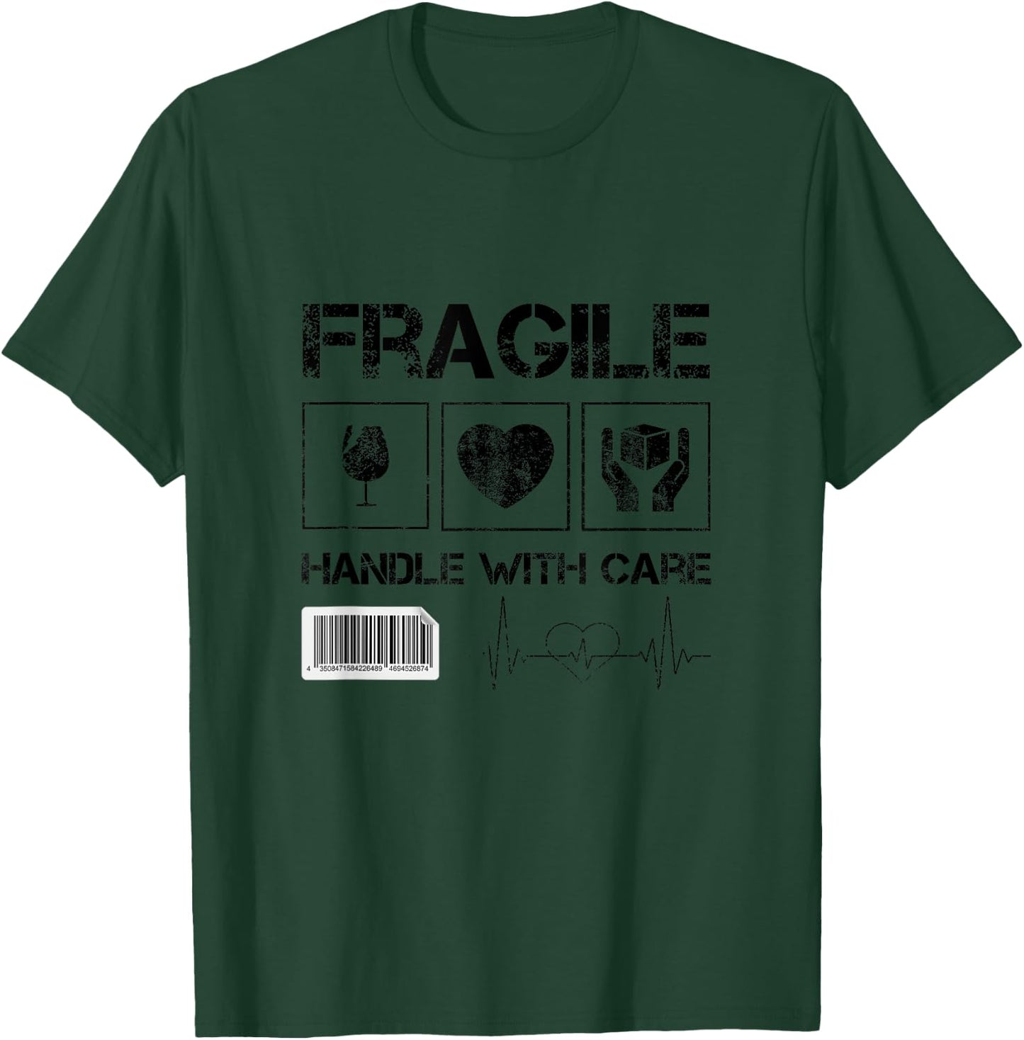 Fragile handle with care graphic and cool designs fun T-Shirt - T-Shirt | Forest
