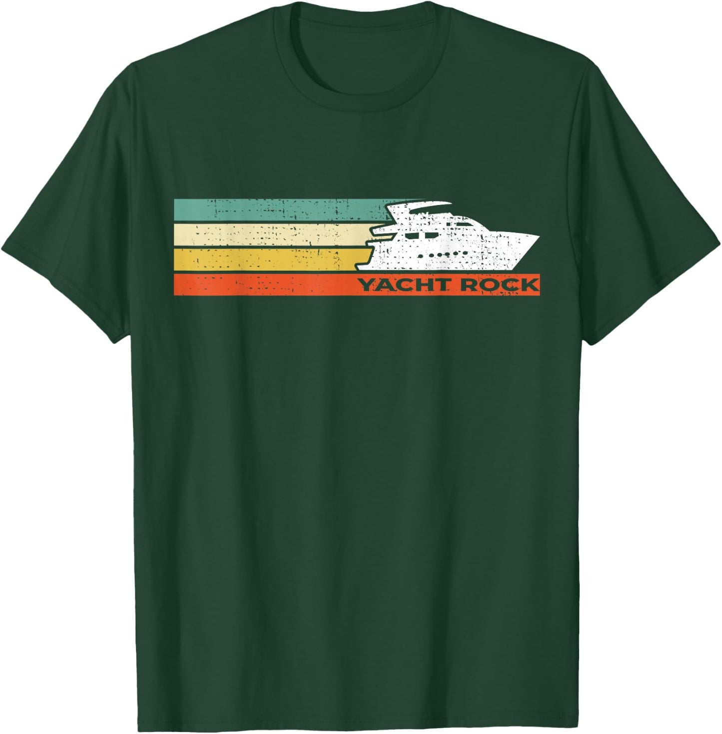Distressed Retro Yacht Rock T-Shirt - T-Shirt | Forest