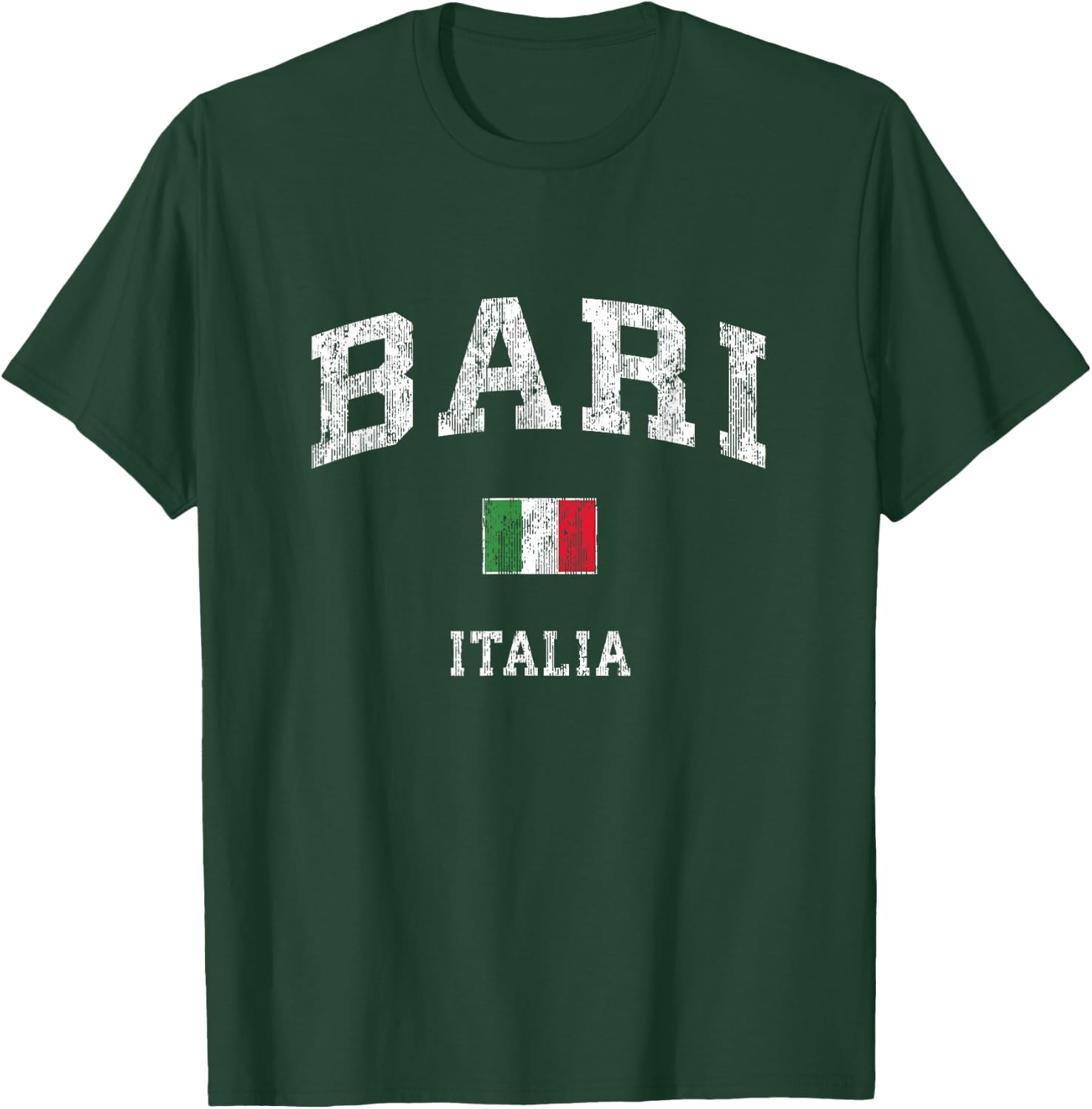 Bari Italy Vintage Italia Athletic Sports Design T-Shirt - T-Shirt | Forest