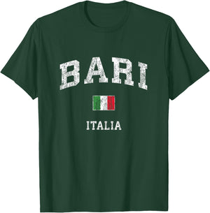 Bari Italy Vintage Italia Athletic Sports Design T-Shirt - T-Shirt | Forest