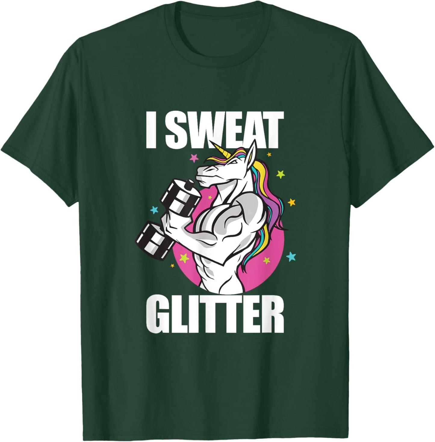 Funny Unicorn Weightlifting I Sweat Workout Gym T-Shirt - T-Shirt | Forest
