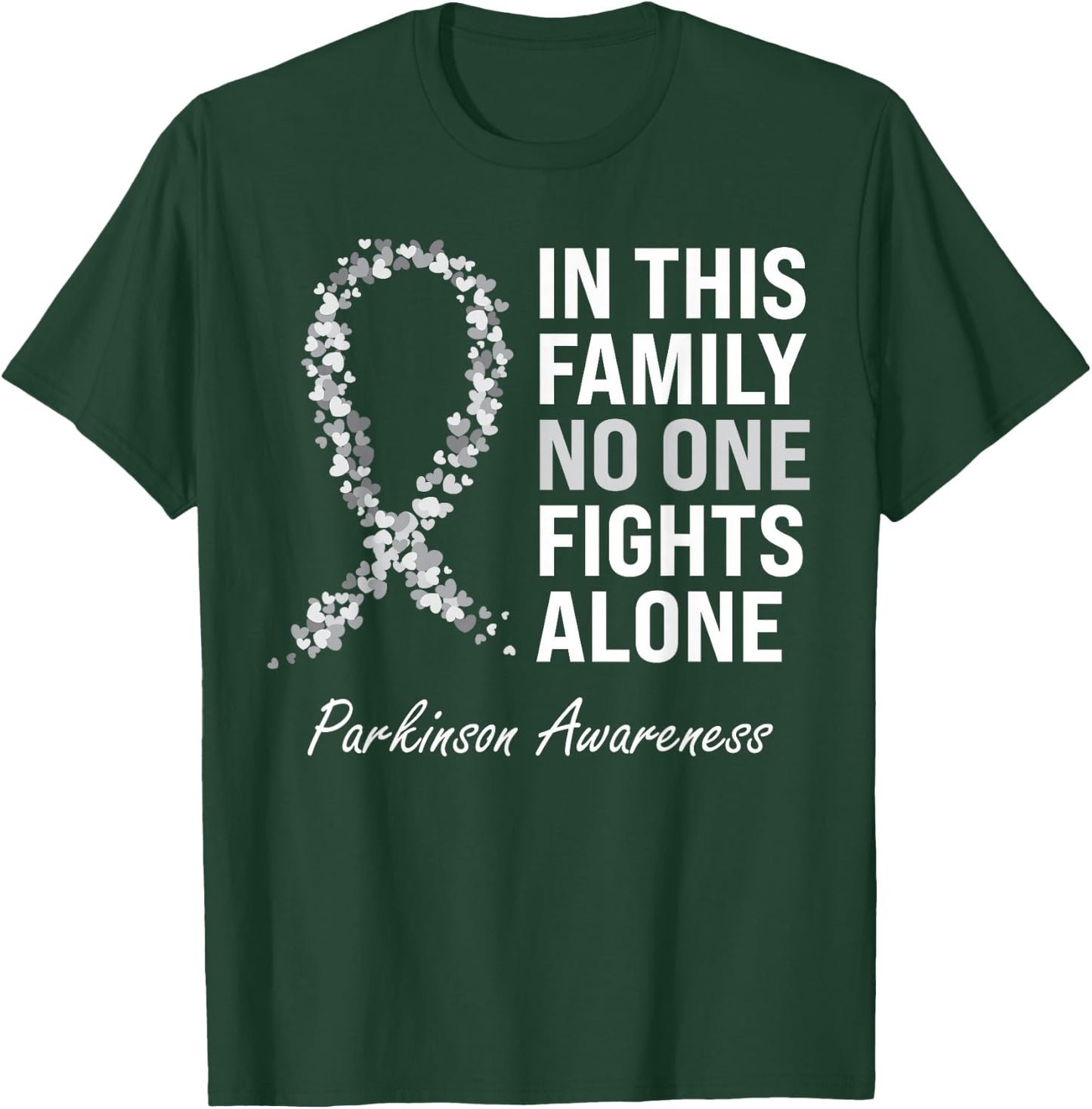 Parkinson Awareness Gray Ribbon Small T-Shirt - T-Shirt | Forest