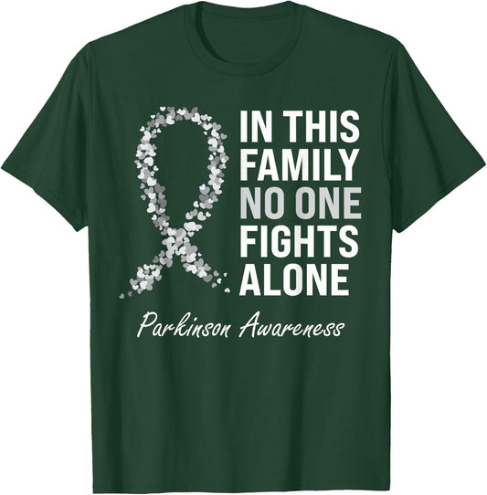 Parkinson Awareness Gray Ribbon Small T-Shirt - T-Shirt | Forest