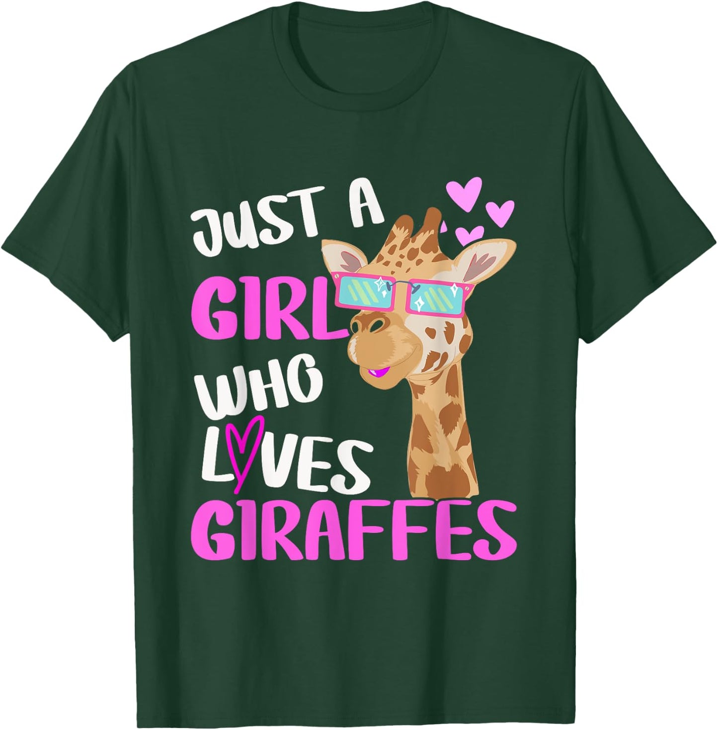 Just Girl Who Loves Giraffes | Giraffe T-Shirt - T-Shirt | Forest