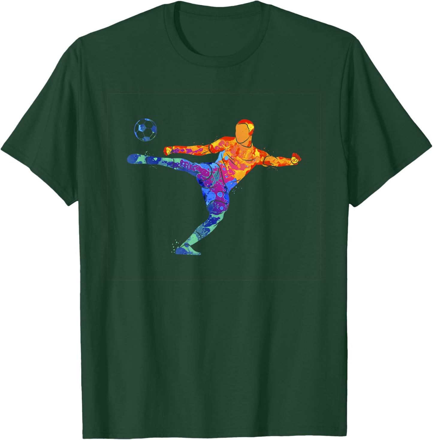 Soccer Athlete Sports Graphic Drawing T-Shirt - T-Shirt | Forest