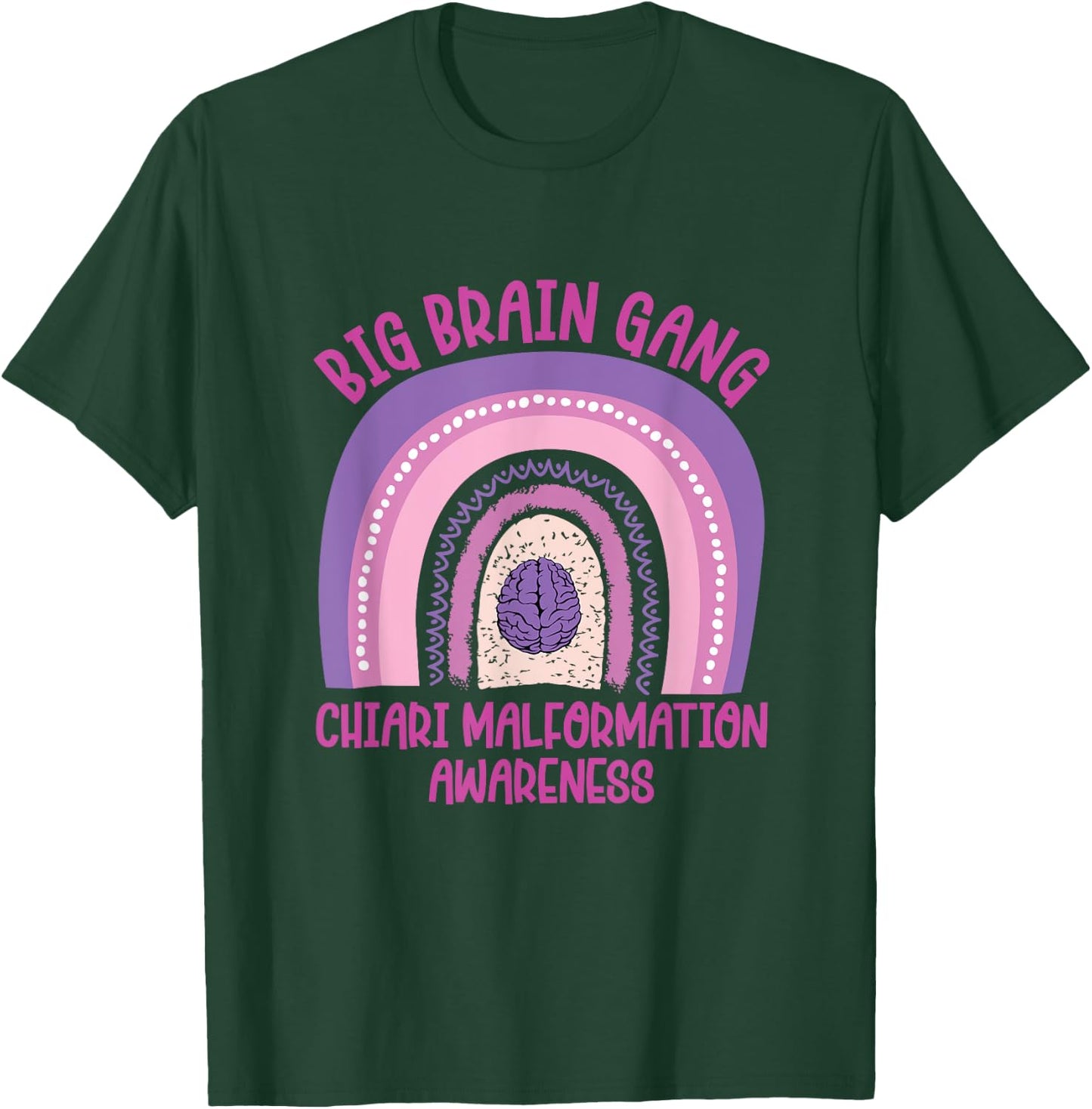 big brain gang Arnold Chiari Malformation awareness T-Shirt - T-Shirt | Forest