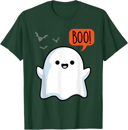 Ghost Saying Boo Spooky Halloween Cute toddler boys girls T-Shirt - T-Shirt | Forest