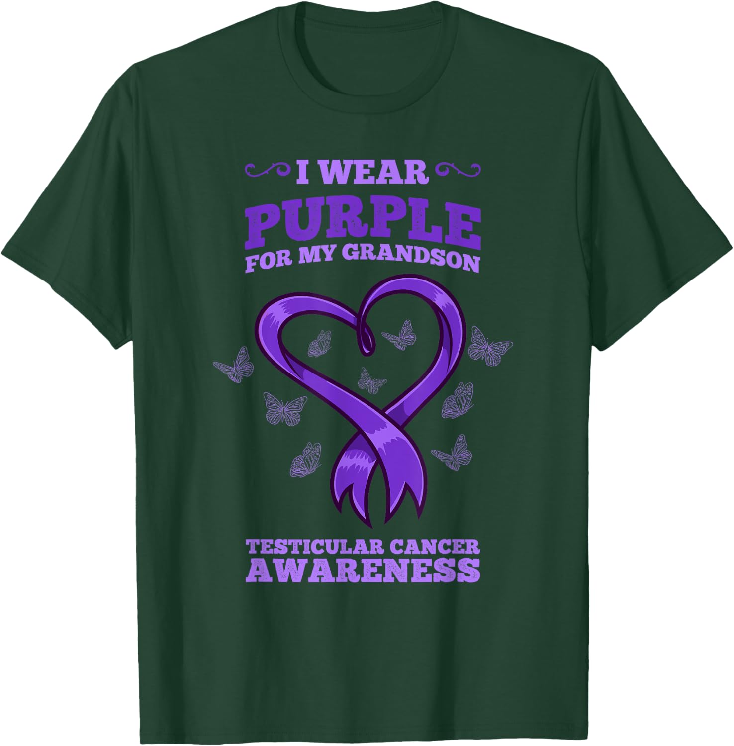 I Wear Purple For My Grandson Testicular Cancer Awareness T-Shirt - T-Shirt | Forest