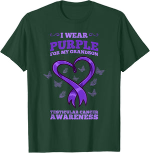 I Wear Purple For My Grandson Testicular Cancer Awareness T-Shirt - T-Shirt | Forest