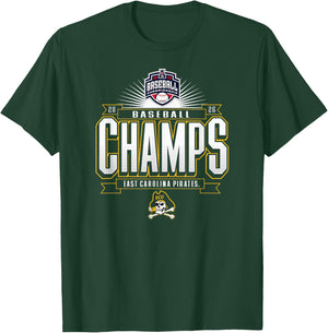 East Carolina Pirates AAC Champs 2026 Baseball T-Shirt - T-Shirt | Forest