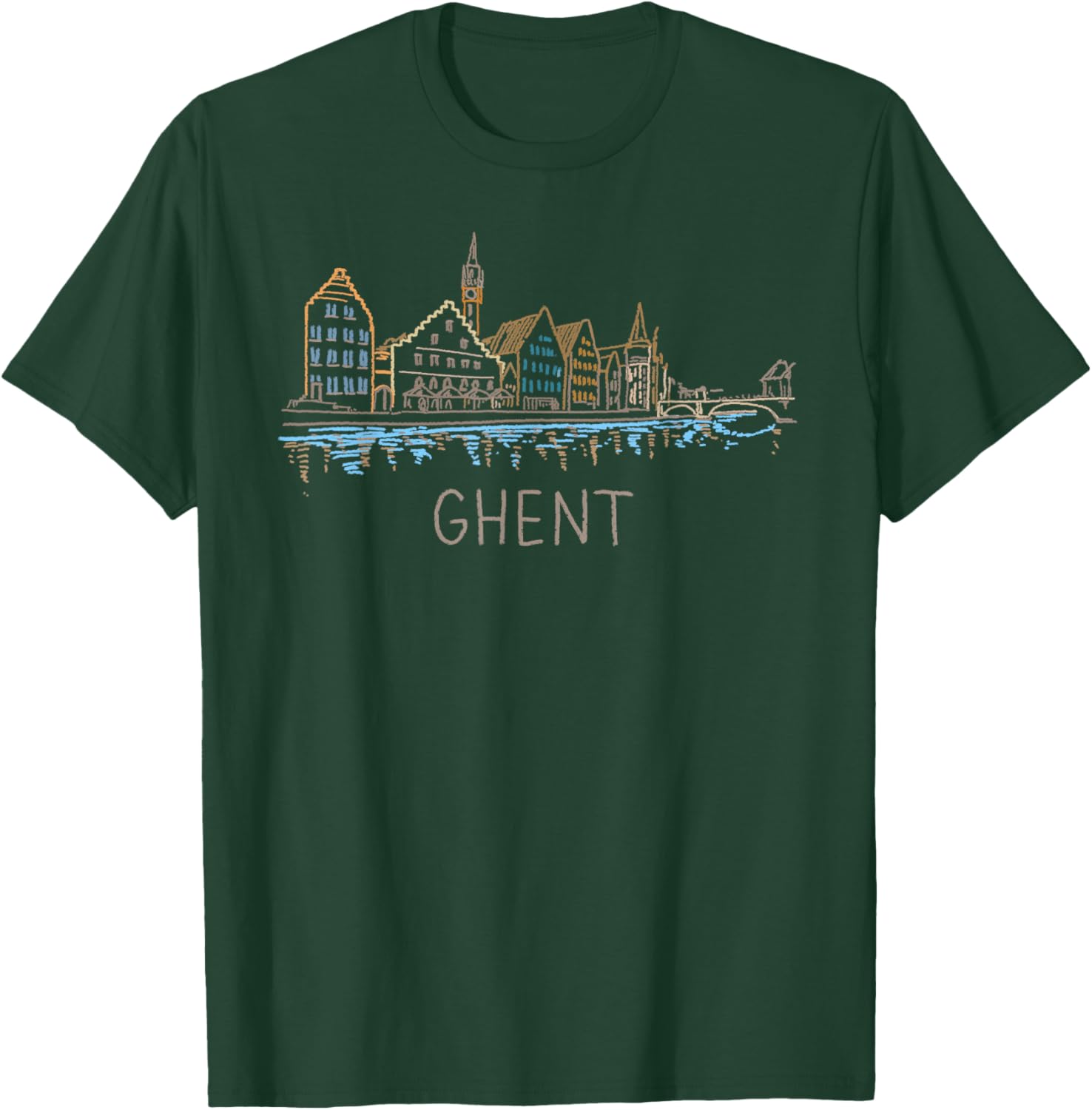 Gent Belgium Art Gift Men Women T-Shirt - T-Shirt | Forest