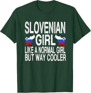 Slovenian Girl - Slovenia Flag T-Shirt - T-Shirt | Forest