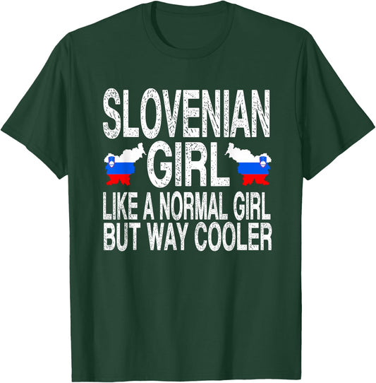 Slovenian Girl - Slovenia Flag T-Shirt - T-Shirt | Forest