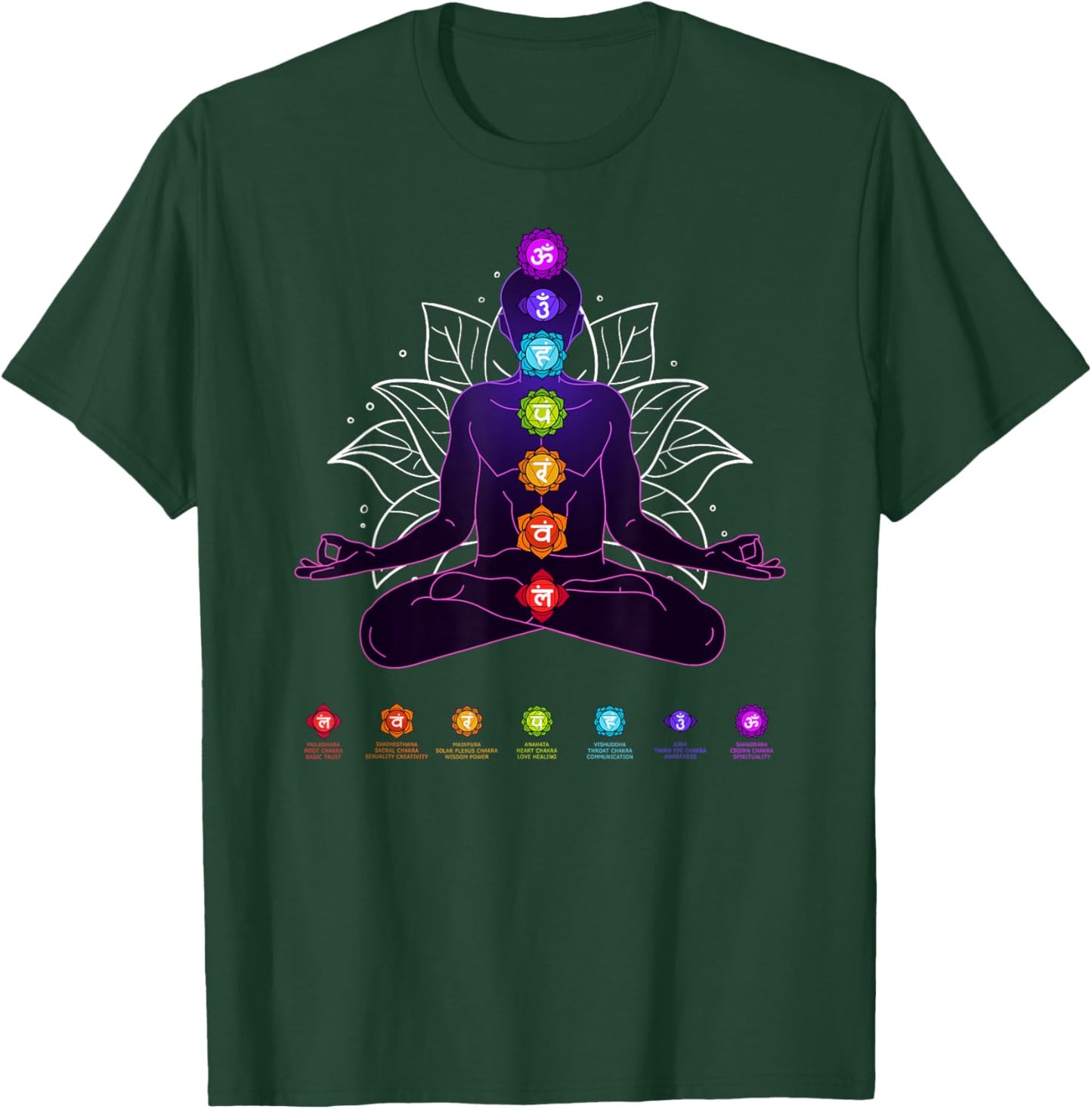 Yoga Chakra Spiritual Body System Meditation T-Shirt - T-Shirt | Forest