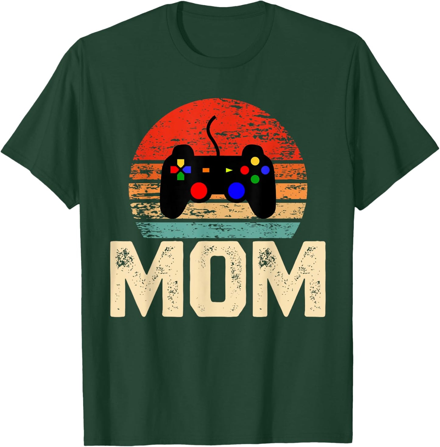 Video Game Controller Retro Vintage Video Gamer Mom T-Shirt - T-Shirt | Forest