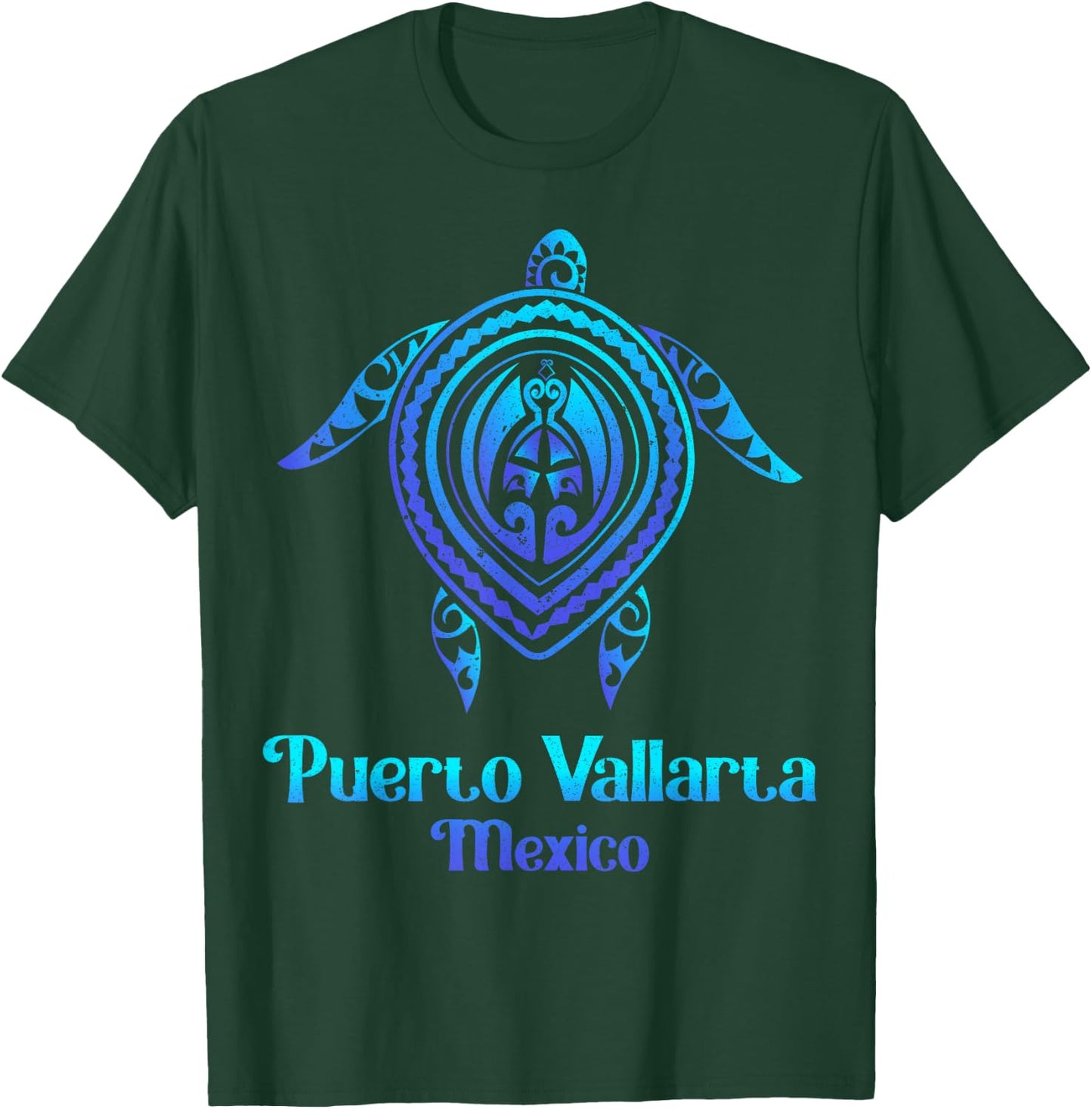 Puerto Vallarta Mexico Souvenirs Tropical Blue Sea Turtle T-Shirt - T-Shirt | Forest