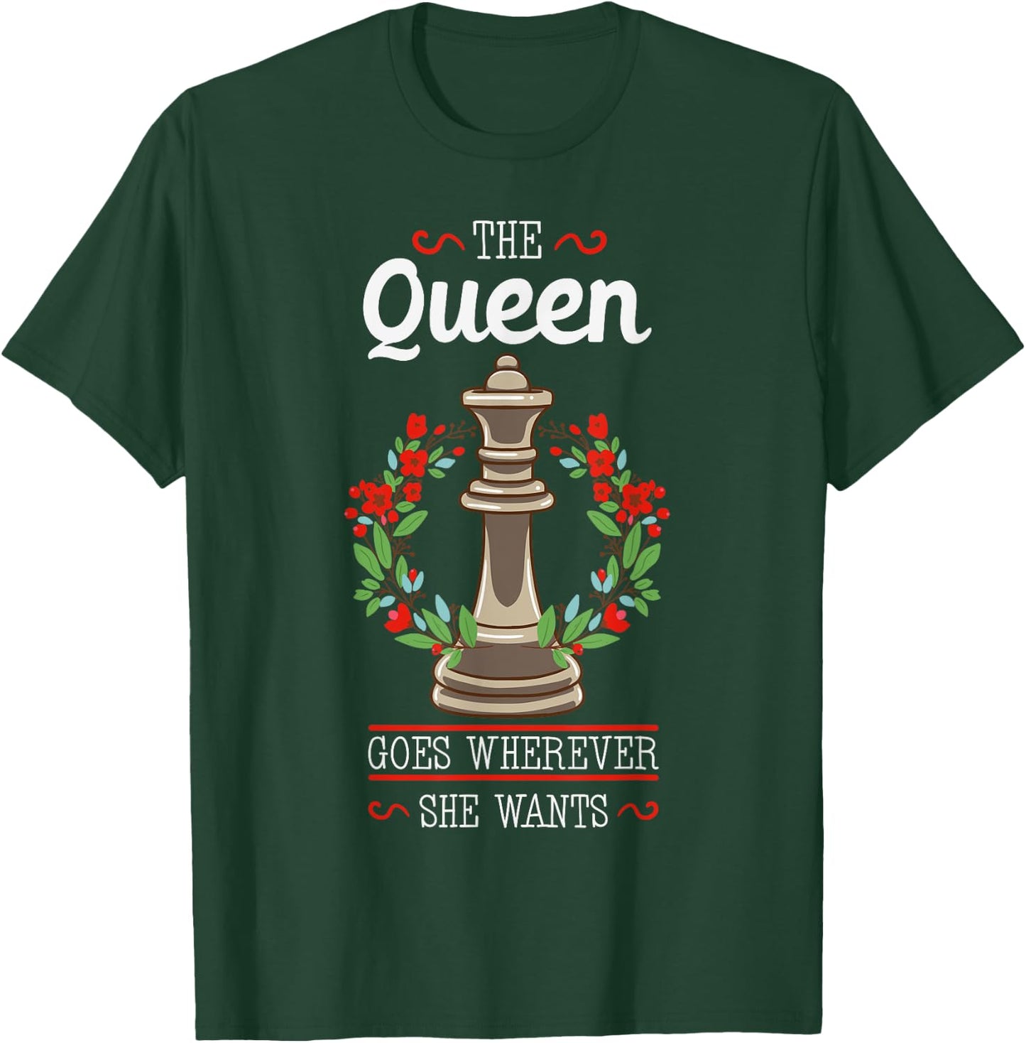 Chess Players Queen Boardgame Pieces Checkmate T-Shirt - T-Shirt | Forest