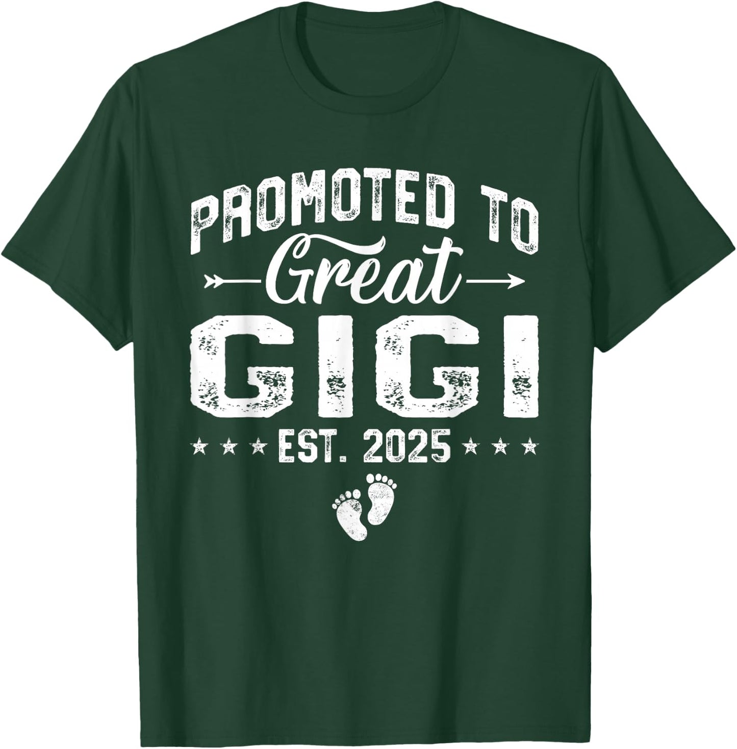 Promoted To Great Gigi Est 2025 Grandparents New Grandma T-Shirt - T-Shirt | Forest