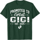 Promoted To Great Gigi Est 2025 Grandparents New Grandma T-Shirt - T-Shirt | Forest