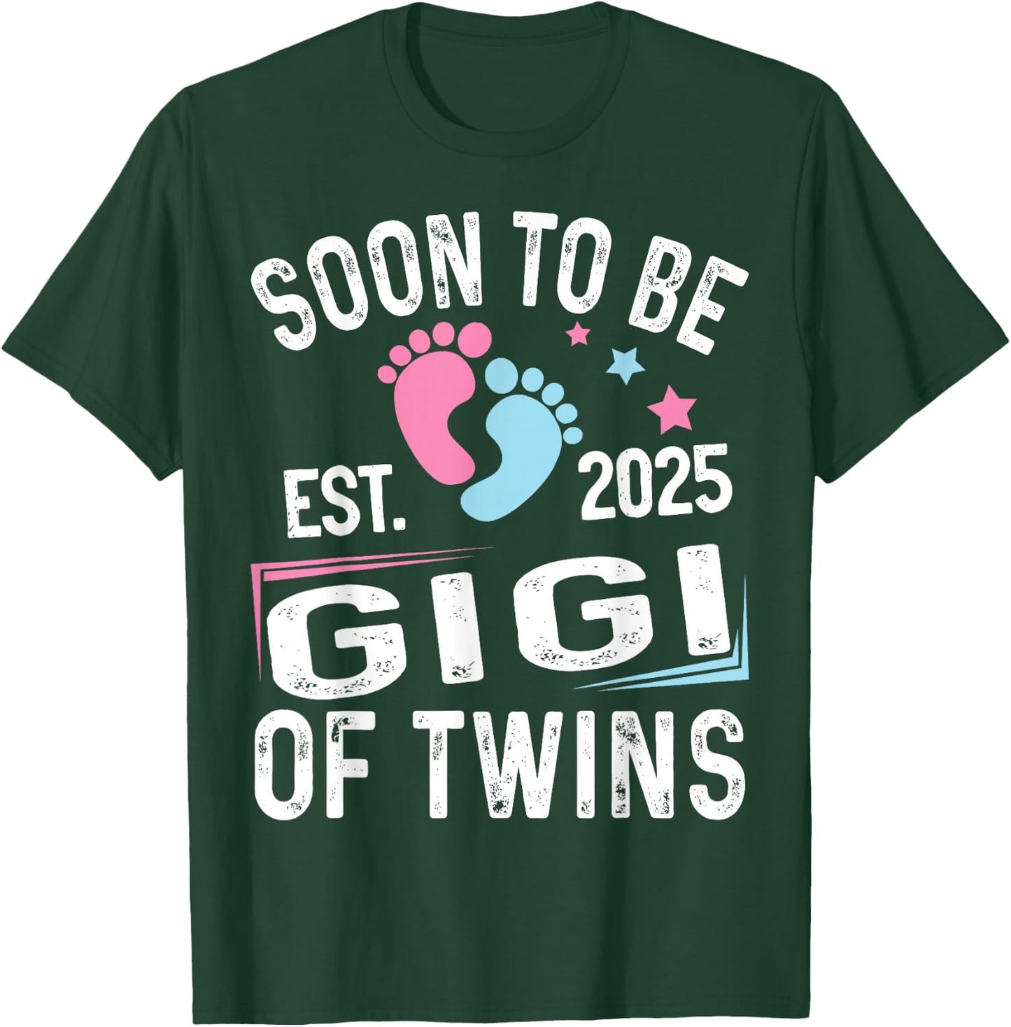 Soon To Be Gigi Of Twins Est. 2025 New Gigi Vintage T-Shirt - T-Shirt | Forest