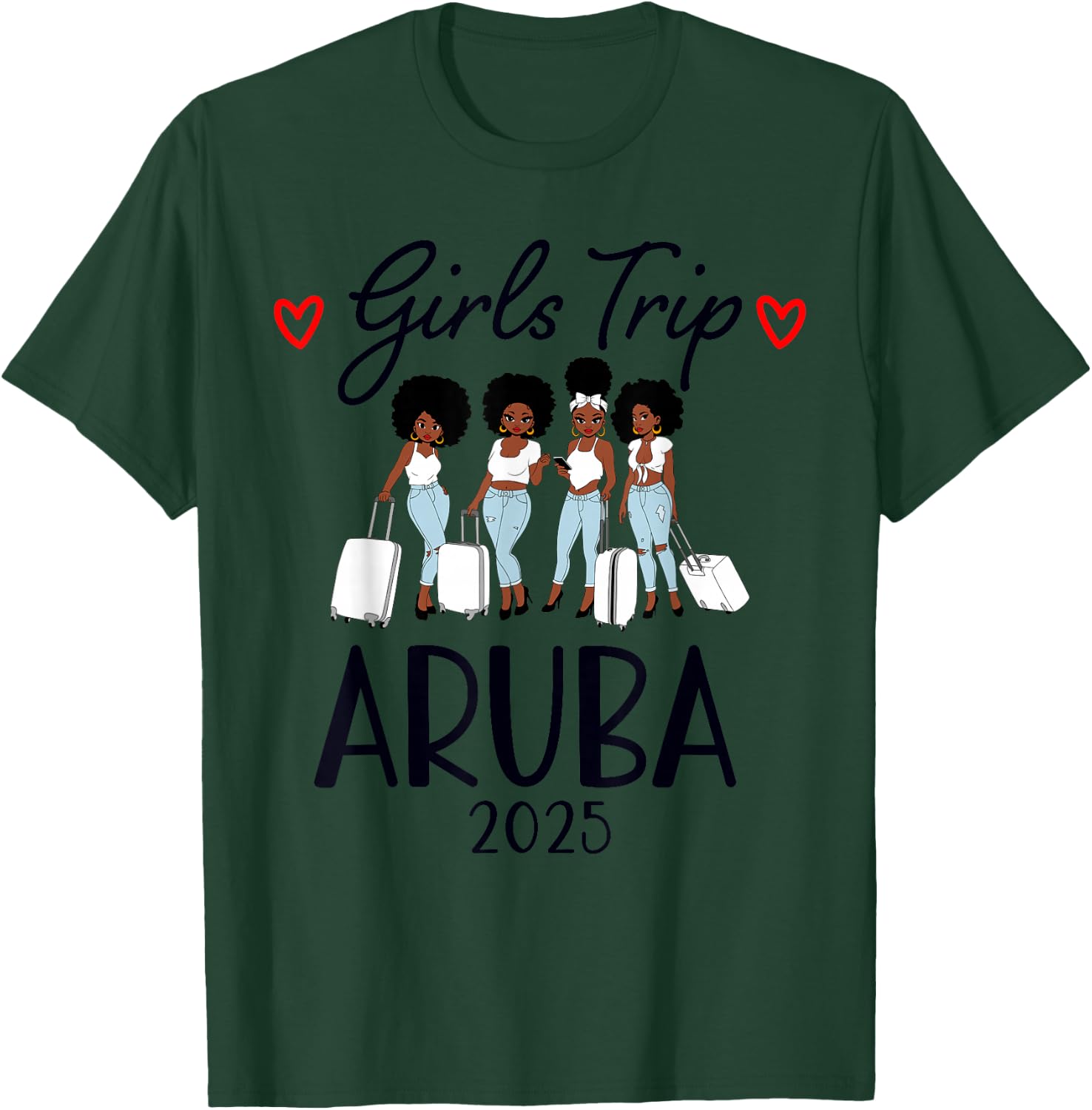 Girls Trip 2025 Aruba Caribbean Weekend Summer T-Shirt - T-Shirt | Forest