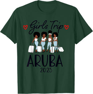 Girls Trip 2025 Aruba Caribbean Weekend Summer T-Shirt - T-Shirt | Forest