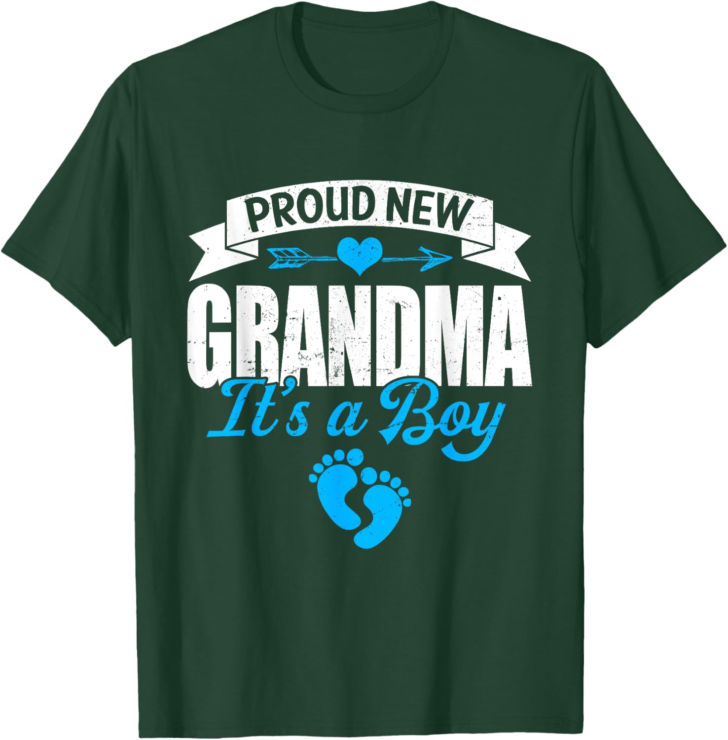 Retro Family Proud New Grandma It's A Boy Gender Reveal T-Shirt - T-Shirt | Forest