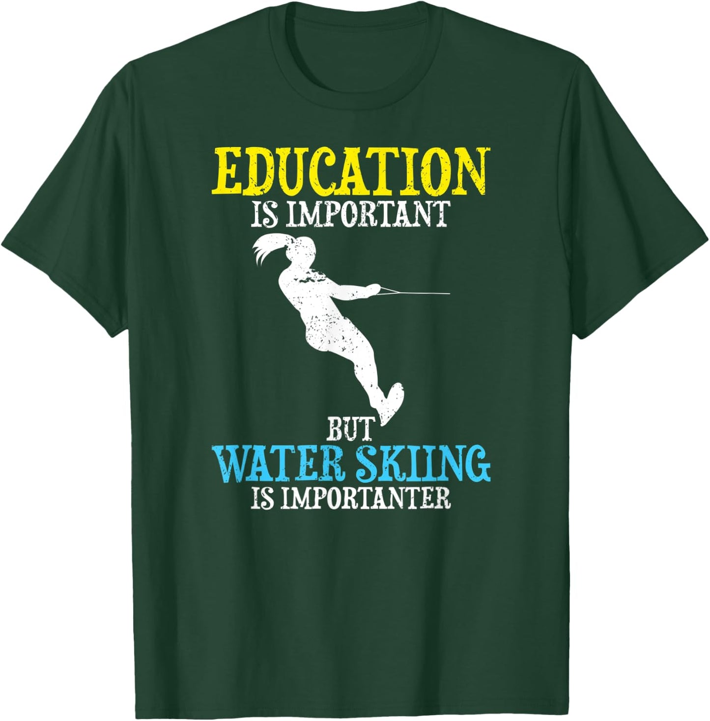 Education Is Important But Water Skiing Is Importanter Youth T-Shirt - T-Shirt | Forest