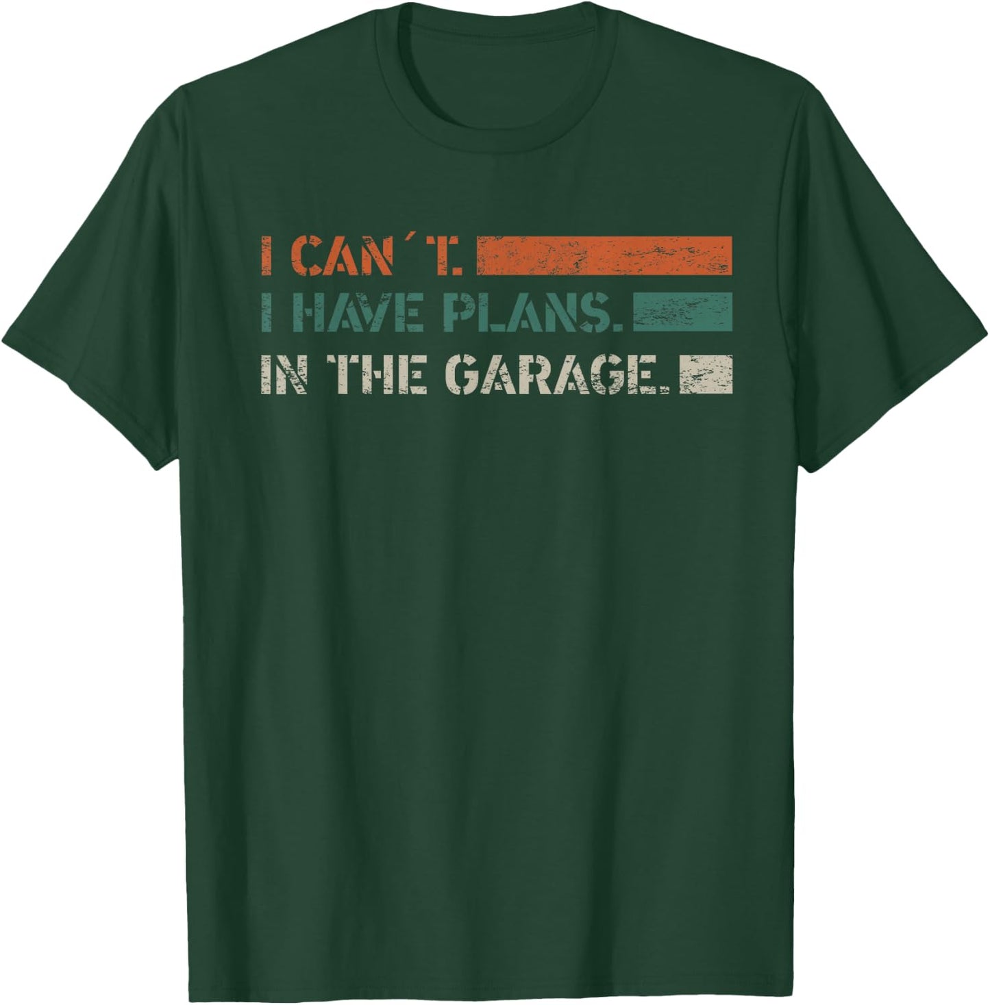 I Can't I Have Plans In The Garage Mechanic Car Vintage T-Shirt - T-Shirt | Forest