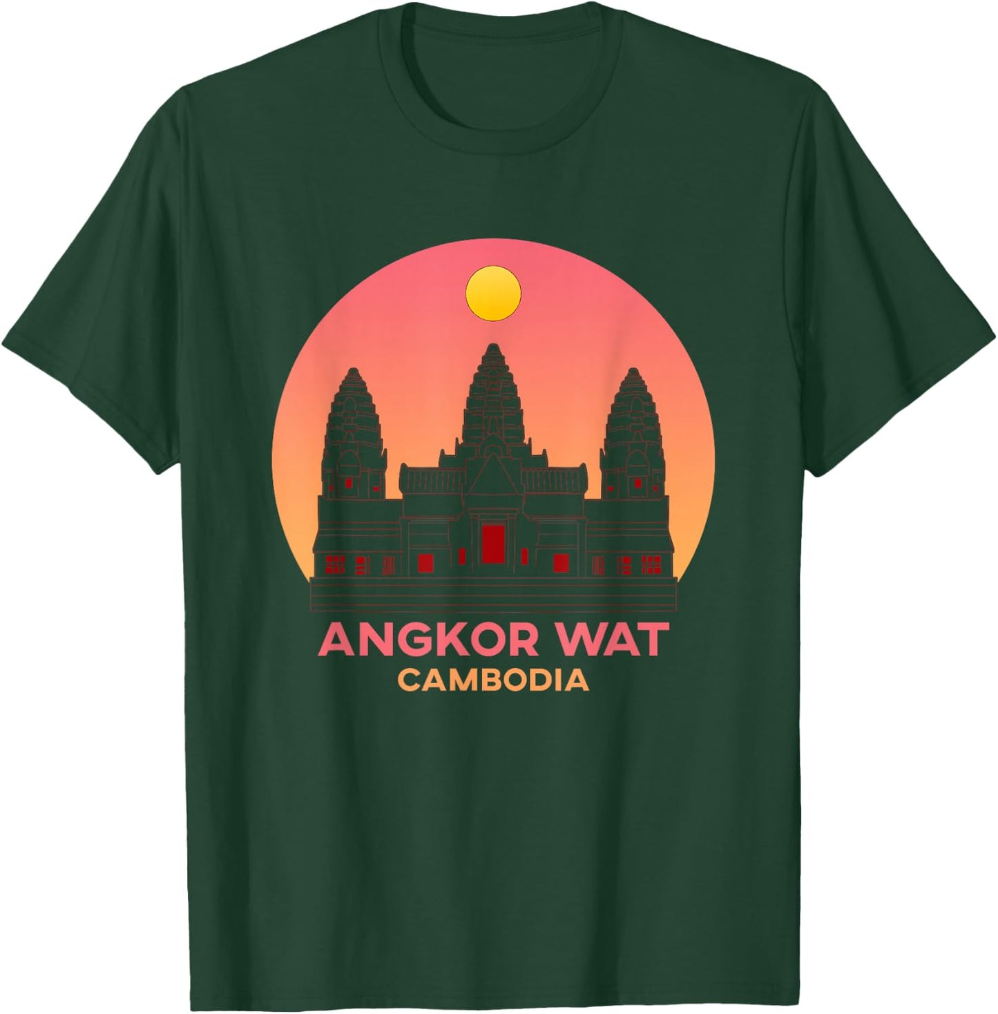 Cambodia Cambodian Khmer Sunset Angkor Wat T-Shirt - T-Shirt | Forest