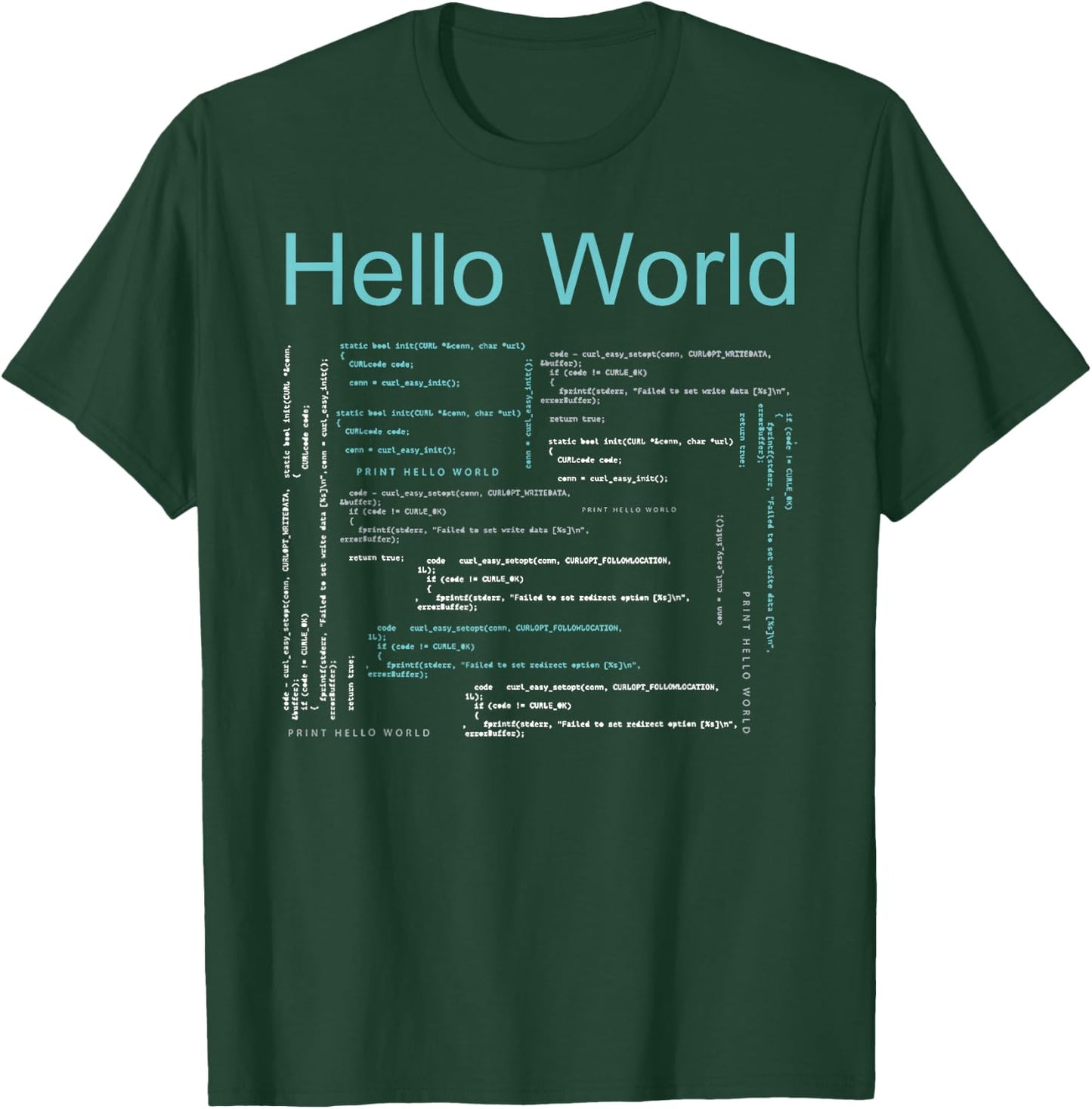 Hello World Funny HTML Code Programmer Language T-Shirt - T-Shirt | Forest