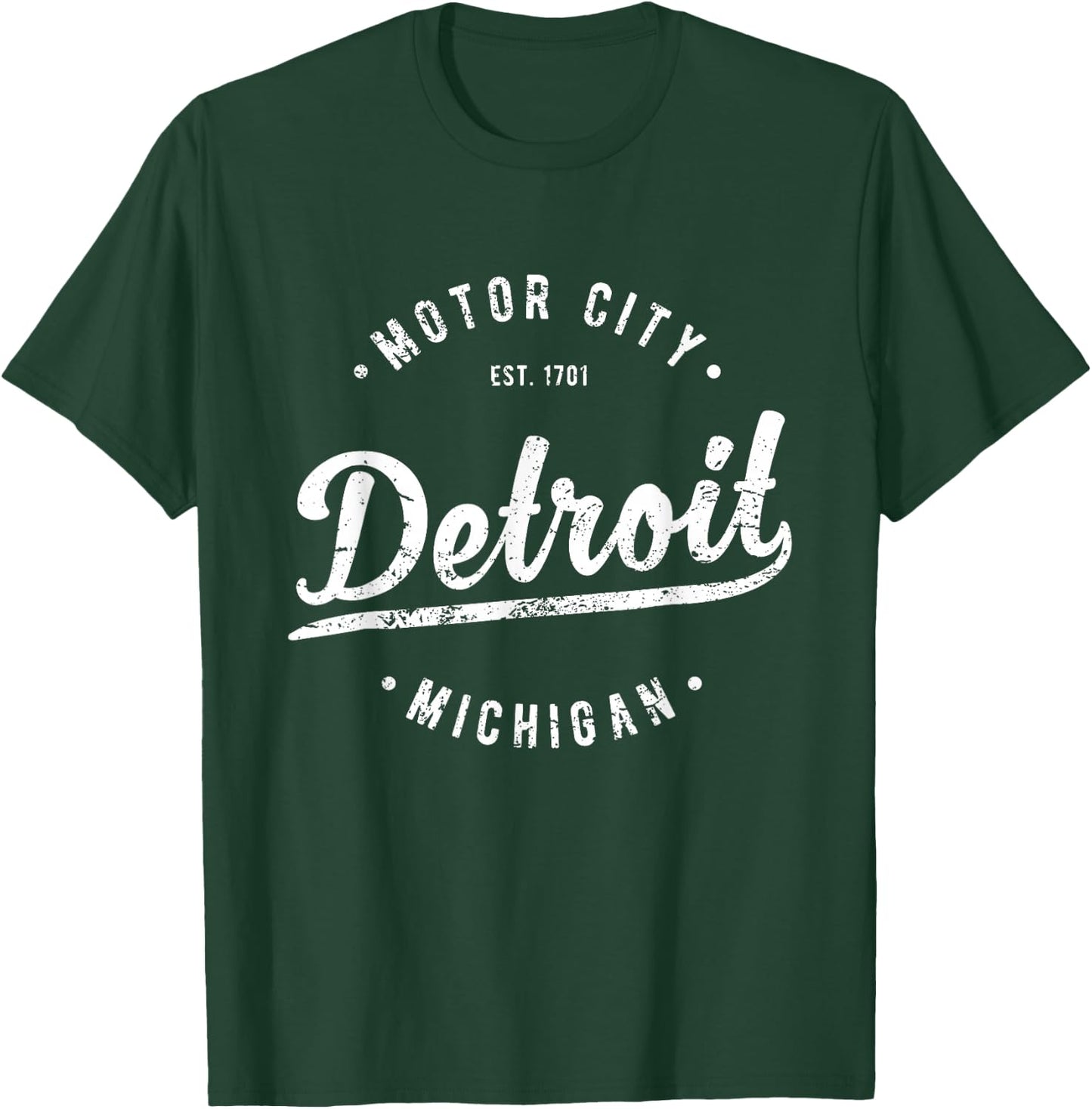 Vintage Detroit Motor City Souvenir Merch Retro Detroit T-Shirt - T-Shirt | Forest
