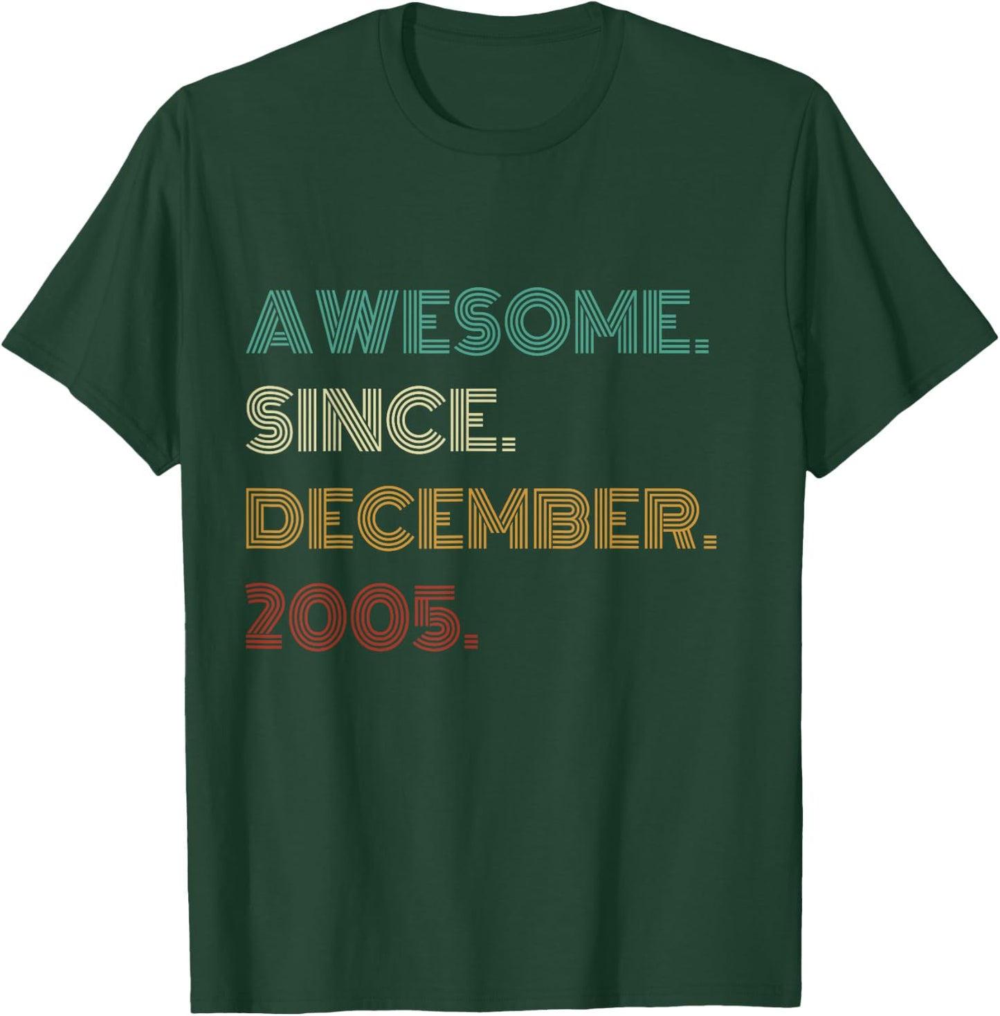 20 Years Old Awesome Since December 2005 20th Birthday T-Shirt - T-Shirt | Forest