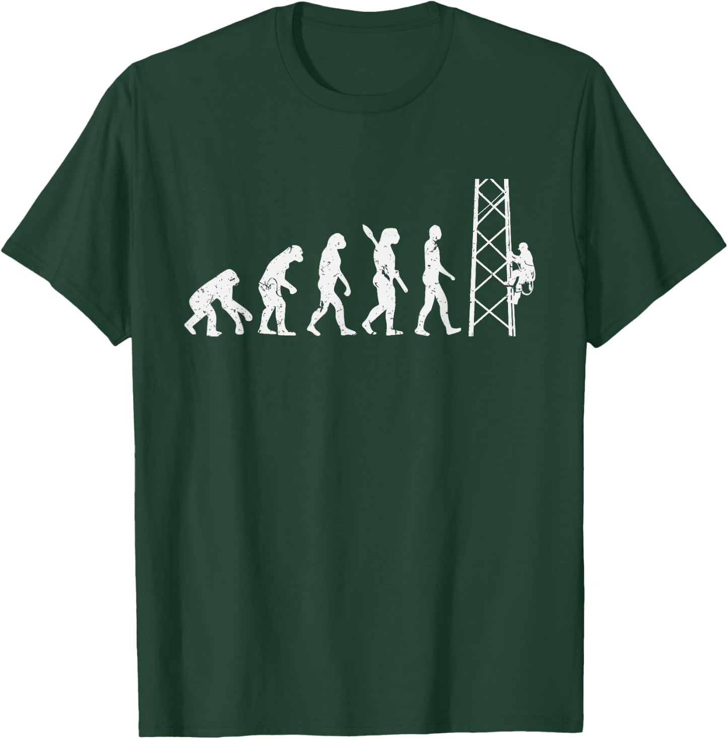 Evolution Electrician Tower Climber T-Shirt - T-Shirt | Forest