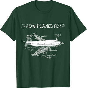 How Planes Fly Aerospace Engineering | Aviation T-Shirt - T-Shirt | Forest