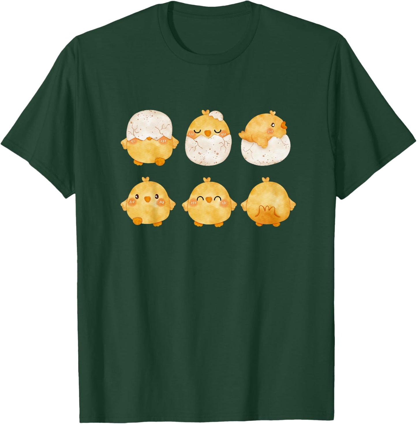 Baby Chicks Hatching from Eggs| Cute Little Chickens Drawing T-Shirt - T-Shirt | Forest